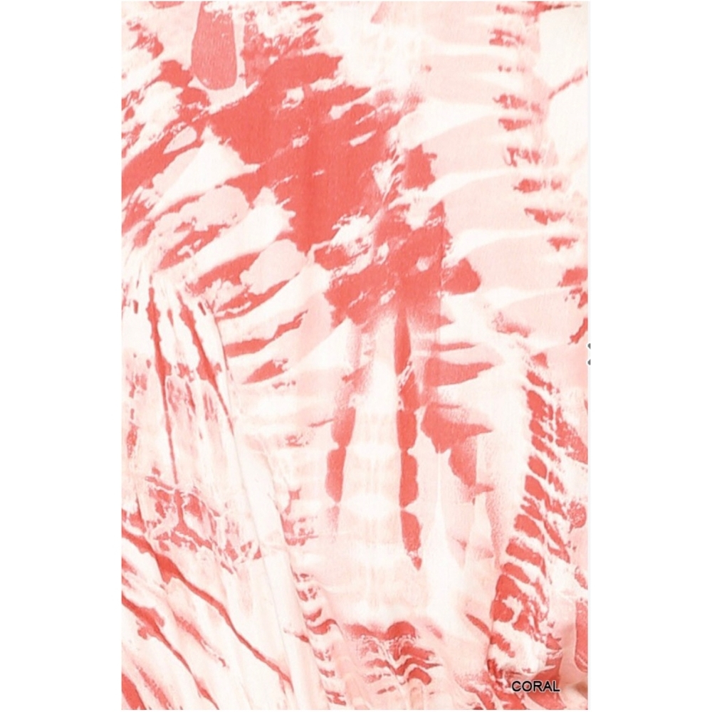 GIGIO Boho Chic Coral Color Tie-Dye Maxi Dress - Picture 3 of 5
